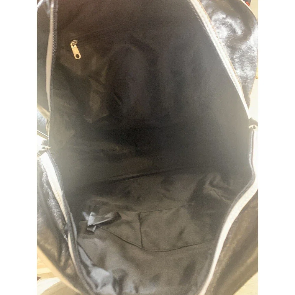 Satchels new york Waste Management Black & White Logo Duffle Bag